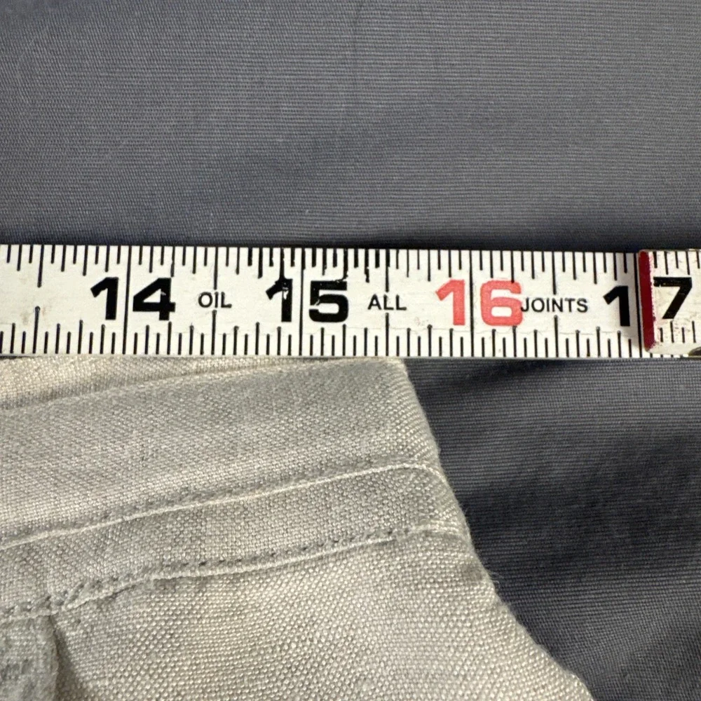 Cubavera Linen Blend Pants Mens Large Light Khaki Drawstring Elastic Waist